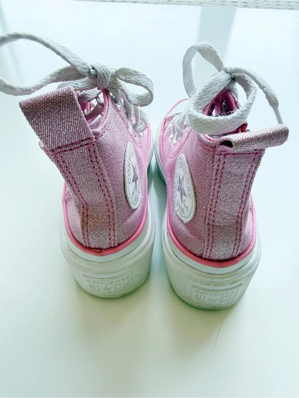 Converse Chuck Taylor All Star Lugged Lift Platform Sneakers Sz 11 Sparkle Pink